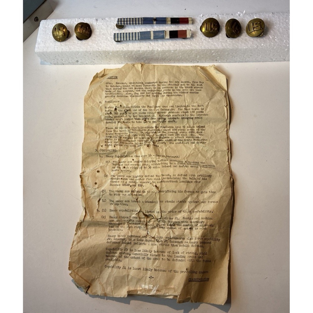 Vintage Retired Military Lot 1950's Papers Lapel Pins Ribbon Bars (18)